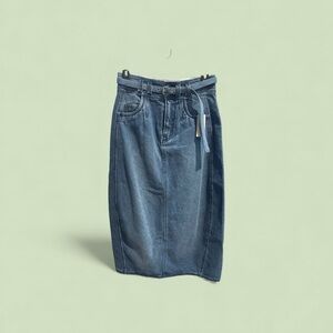 Pilcro & the Letterpress by ANTHROPOLOGIE *NWT* 0P Denim Midi Skirt